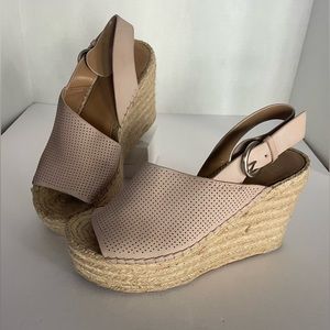 Marc Fisher Landela d’Orsay Wedge Espadrilles Sandals Size 6